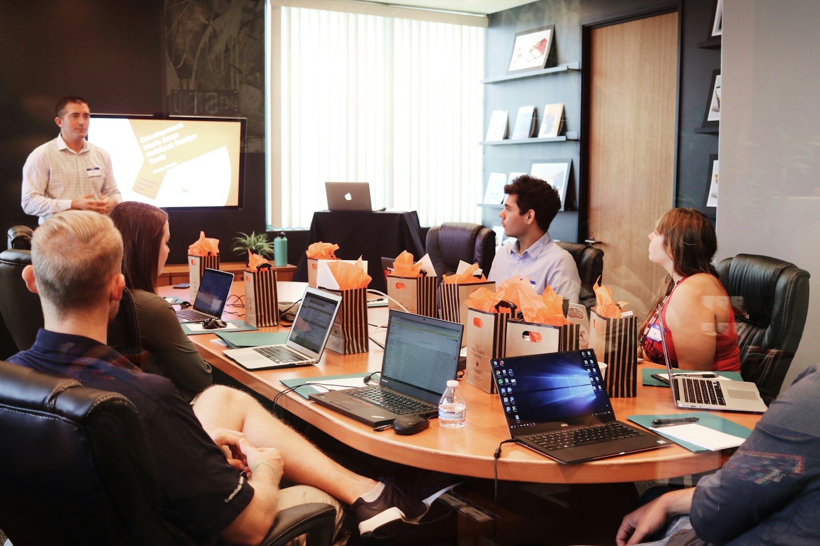 Colleagues collaborating at a planning board